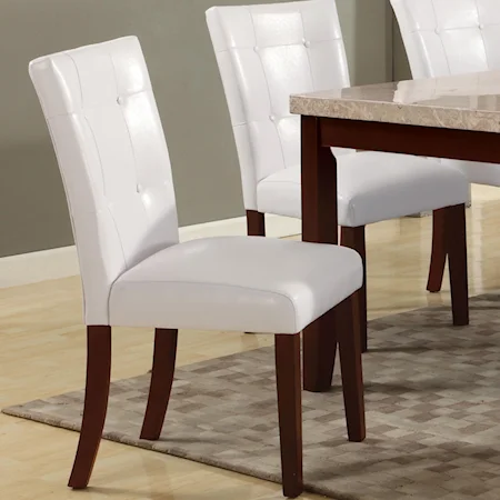 Set of 2 Transitional Faux Leather Side Chairs
